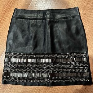 Danier Leather Mini Skirt with Beautiful Beadwork